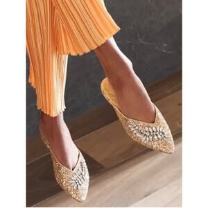 Birdies the Swan Jeweled Pointed Toe Mules sz 9 retail $190! Worn once, like NIB
